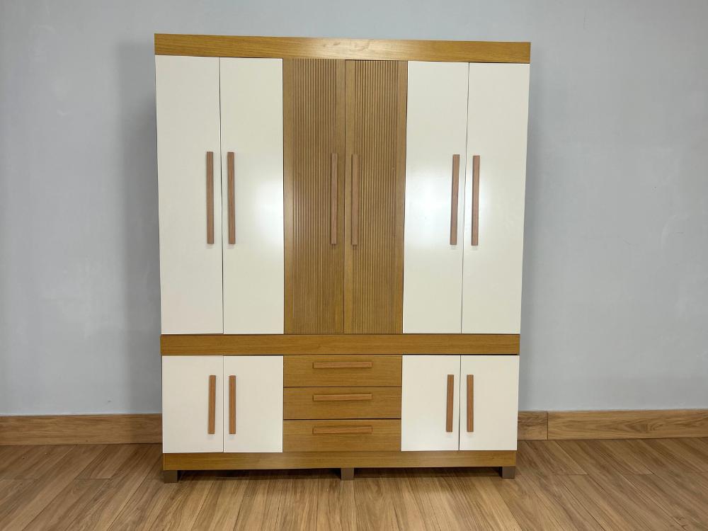 Guarda-Roupa Bem Te Vi 10 Portas 3 Gavetas - Cinamomo/Off White - Imagem 2