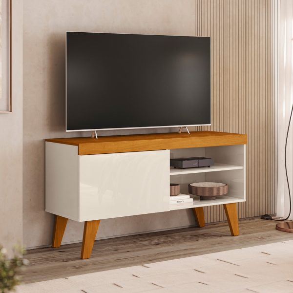 Rack Doca 1 Porta 43" - Cinamomo/Off White