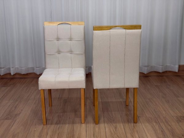 Conjunto Cadeiras Sophia 2 Unidades - Cinamomo/Bege Linho
