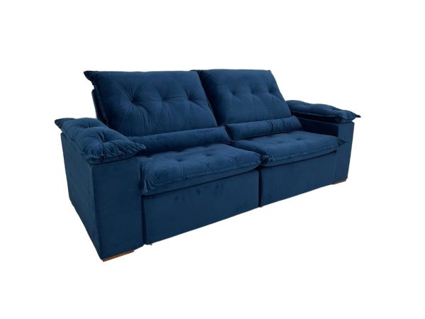 Sofá Retrátil Reclinável Las Vegas 2.30m - Azul Veludão - Imagem 3