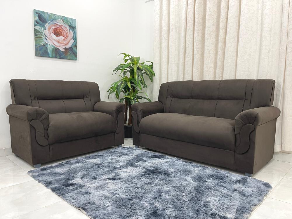 Conjunto de sofá 2 x 3 lugares REF 5014 - Marrom