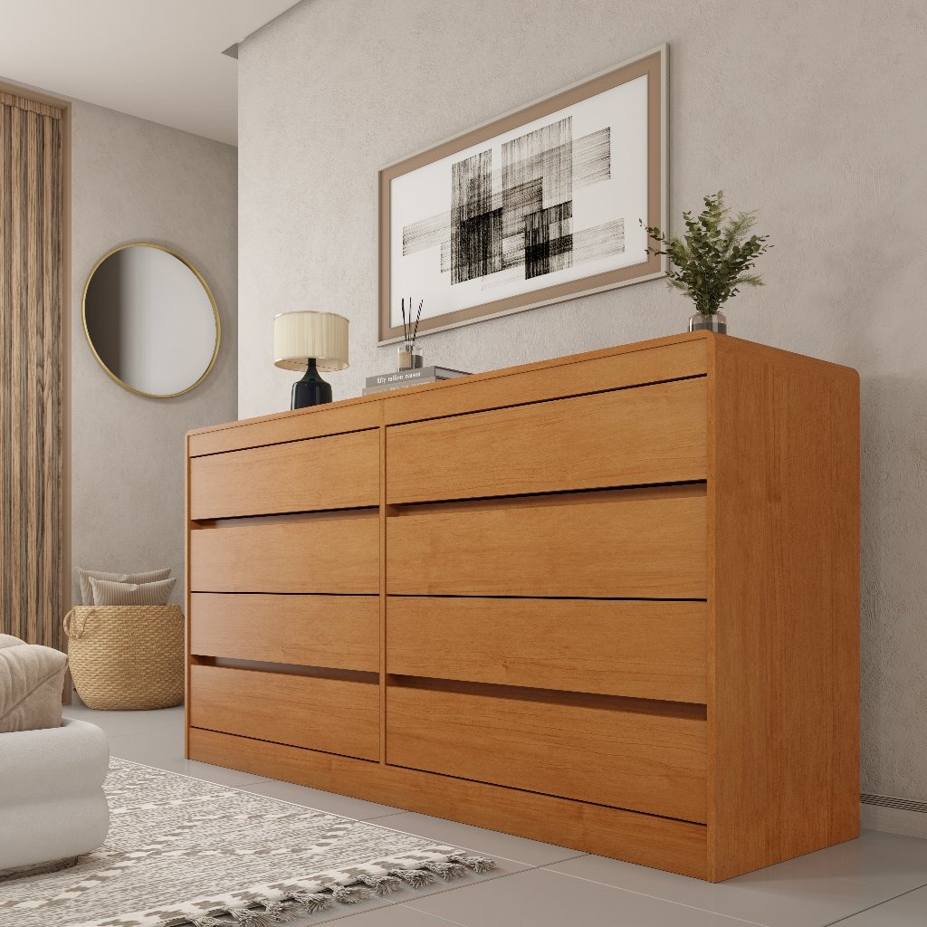 Cômoda Espanha 8 Gavetas 1.58m - Cinamomo