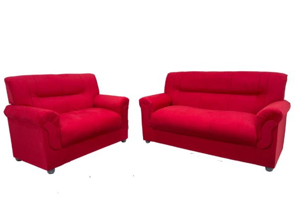 Conjunto de sofá 2 x 3 lugares REF 5014 - Vermelho - Imagem 2