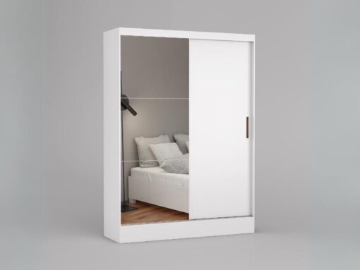 Alternative view of Guarda-Roupa Santiago c/ espelho 2 Portas e 2 Gavetas -  Branco
