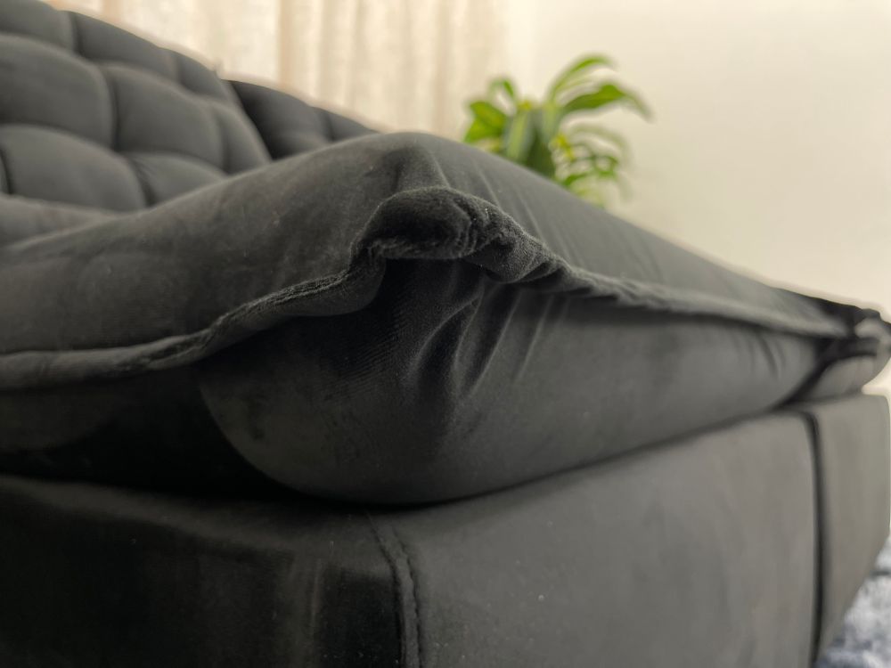 Sofá Retrátil Reclinável Small 2.00m - Preto Veludão - Imagem 6