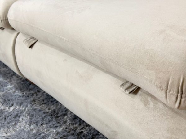 Sofá Retrátil Reclinável Canadá Caixa Zero c/ Molas Ensacadas 2.30m - Bege Veludo - Imagem 6