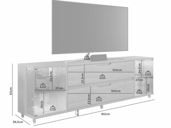 Rack Órion 70" - Cinamomo - Imagem 3