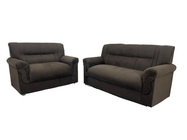 Conjunto de sofá 2 x 3 lugares REF 5014 - Marrom - Imagem 6