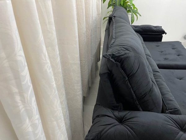 Sofá Retrátil Reclinável Las Vegas 2.30m - Preto Veludão - Imagem 8