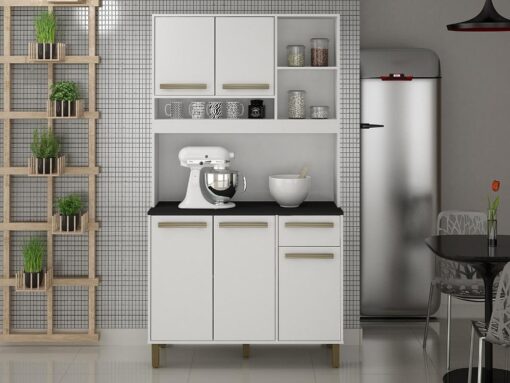 Alternative view of Armário Kit de Cozinha Ametista 5 portas - Branco