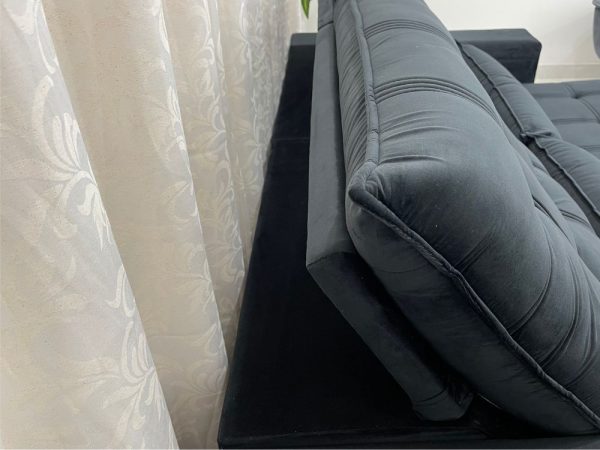 Sofá Retrátil Reclinável Porto Seguro 2.30m - Preto Veludo - Imagem 11
