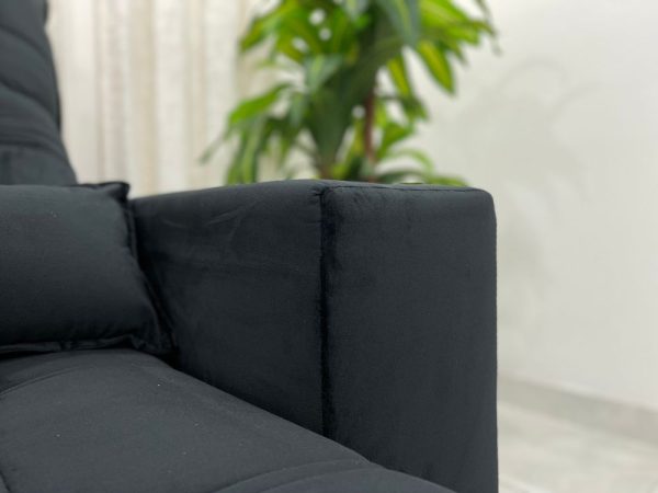 Sofá Retrátil Reclinável Porto Seguro 2.30m - Preto Veludo - Imagem 12