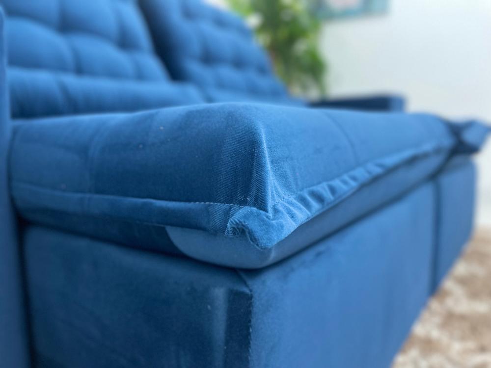 Sofá Retrátil Reclinável Small 2.00m - Azul Veludão - Imagem 5