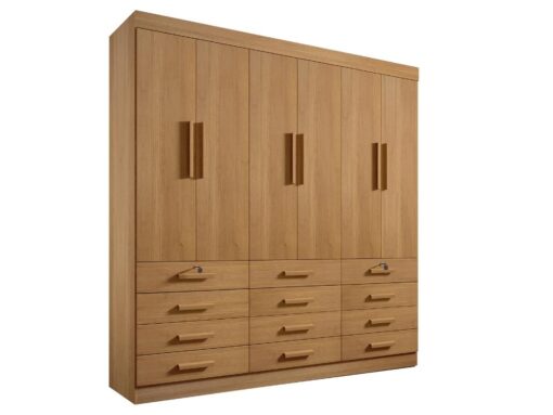 Guarda-Roupa Mônaco c/ espelho 6 portas e 12 gavetas - Cinamomo - Imagem 2