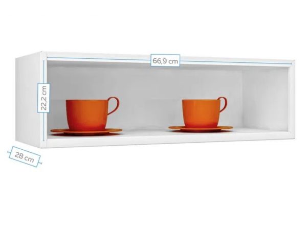 Armário de Cozinha Aéreo Geladeira Luce - Branco - Imagem 3