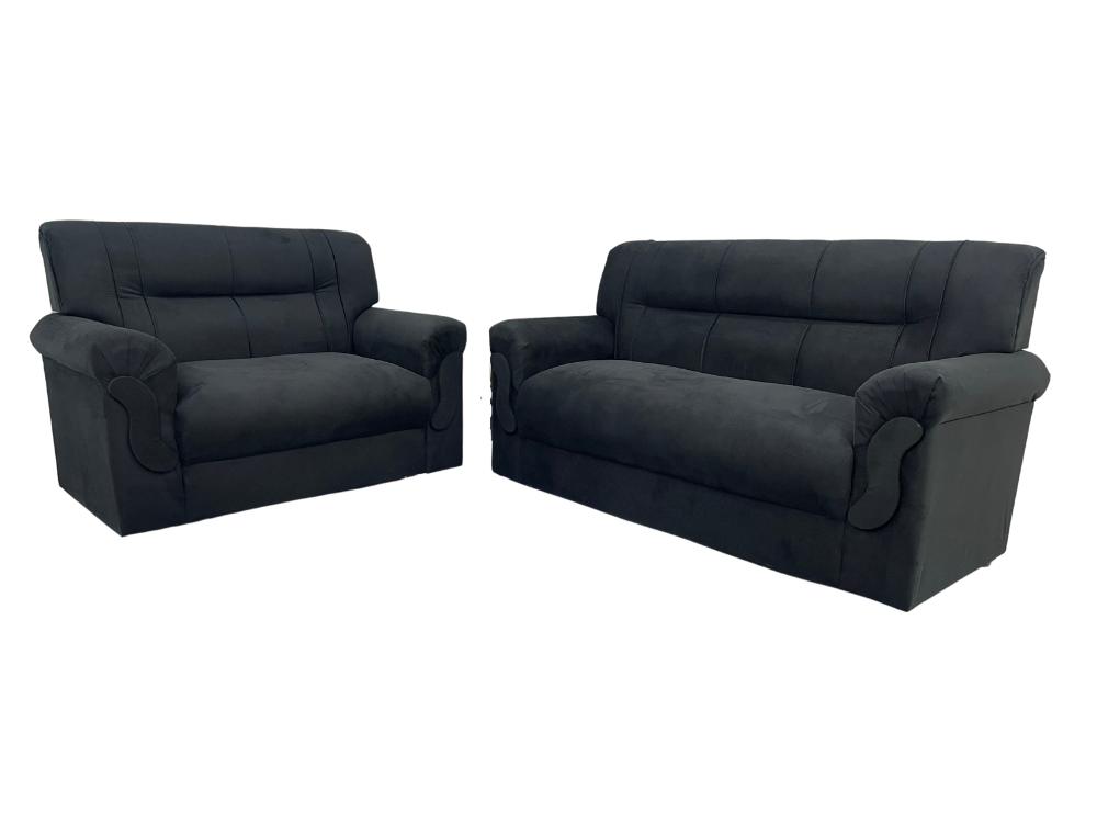 Conjunto de sofá 2 x 3 lugares REF 5014 - Preto - Imagem 7