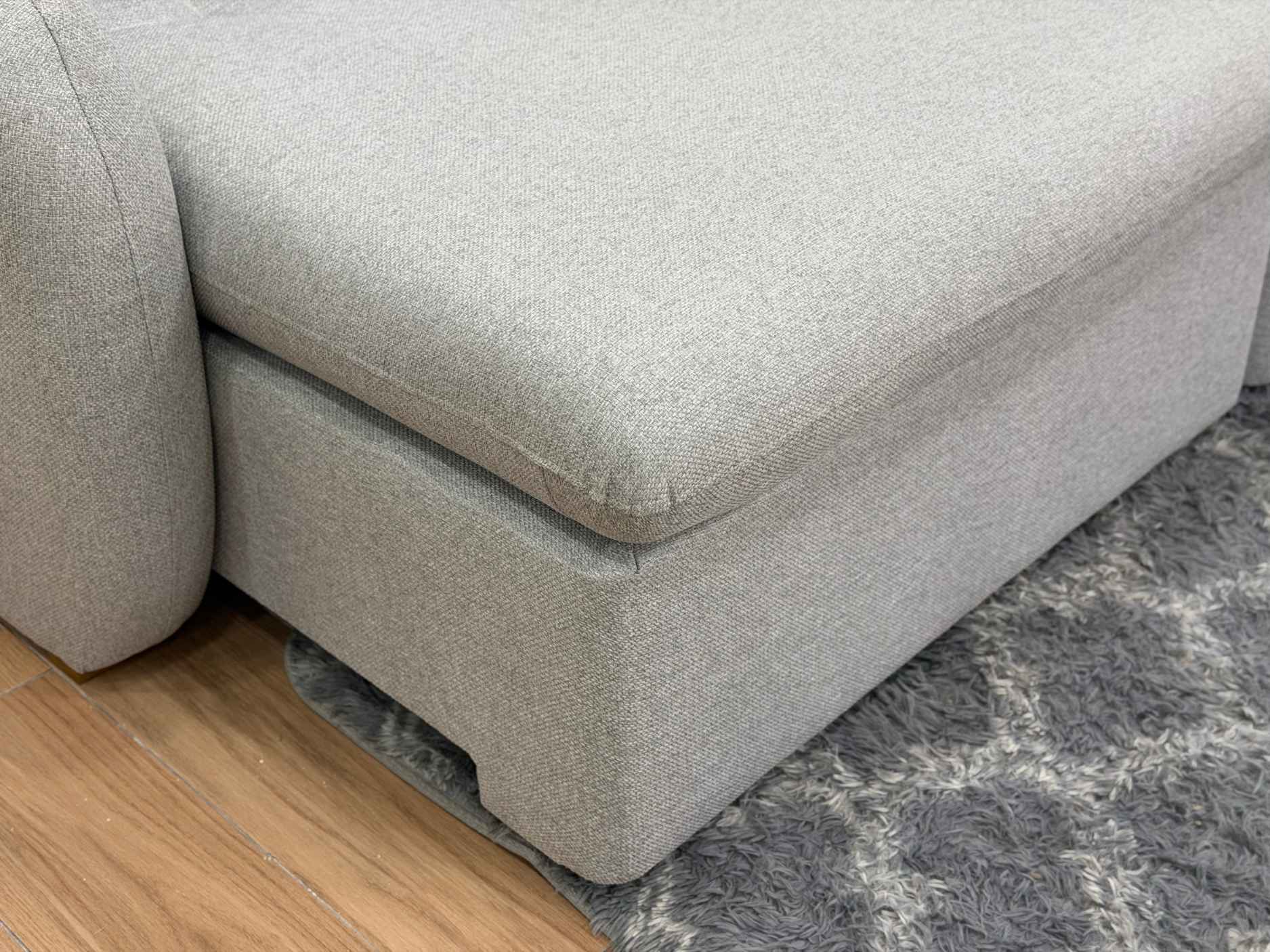 Sofa Cama Organ Molas Ensacadas 2.30m - Cinza Linho/Marrom Courino - Imagem 4
