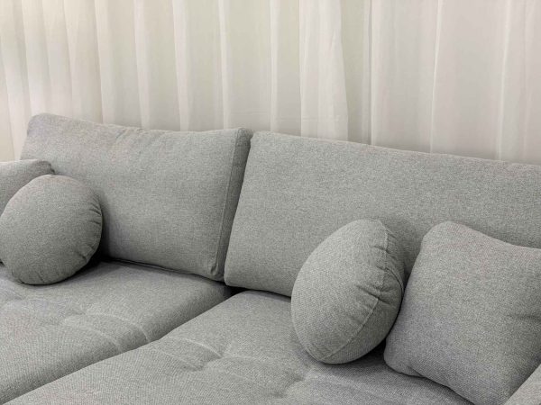 Sofa Cama Organ Molas Ensacadas 2.30m - Cinza Linho/Marrom Courino - Imagem 10