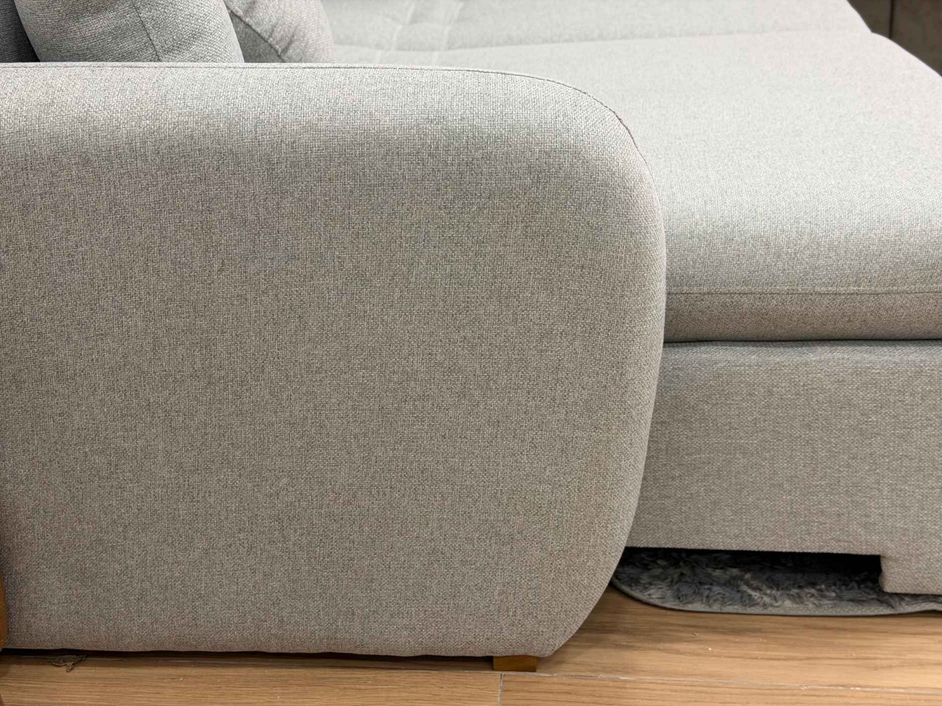 Sofa Cama Organ Molas Ensacadas 2.30m - Cinza Linho/Marrom Courino - Imagem 6